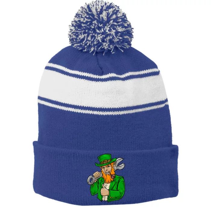 St Pattys Day Irish Leprechaun Car Mechanic Ing Gift Meaningful Gift Stripe Pom Pom Beanie