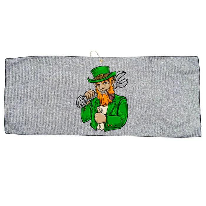 St Pattys Day Irish Leprechaun Car Mechanic Ing Gift Meaningful Gift Large Microfiber Waffle Golf Towel