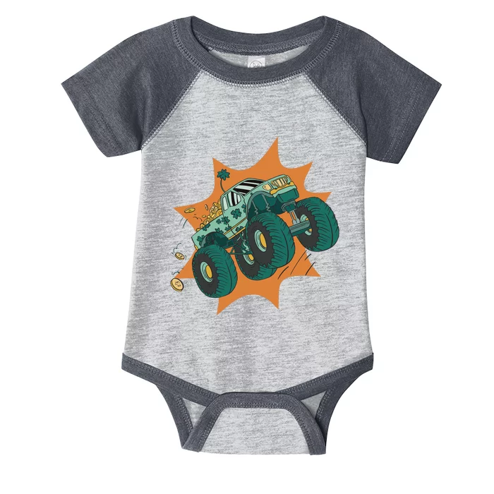 St Patrick's Day Monster Truck Infant Baby Jersey Bodysuit