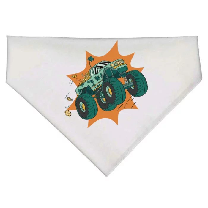 St Patrick's Day Monster Truck USA-Made Doggie Bandana