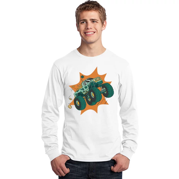 St Patrick's Day Monster Truck Long Sleeve Shirt