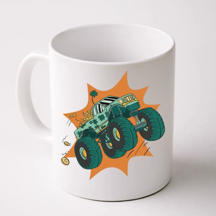 St Patrick's Day Monster Truck Front & Back Coffee Mug