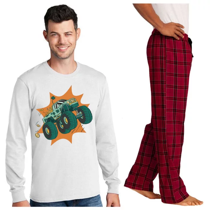 St Patrick's Day Monster Truck Long Sleeve Pajama Set