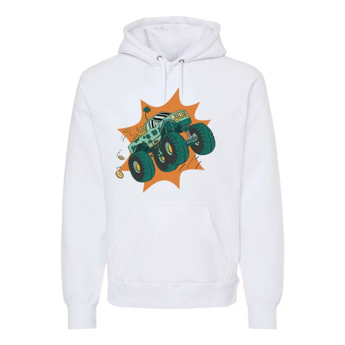 St Patrick's Day Monster Truck Premium Hoodie