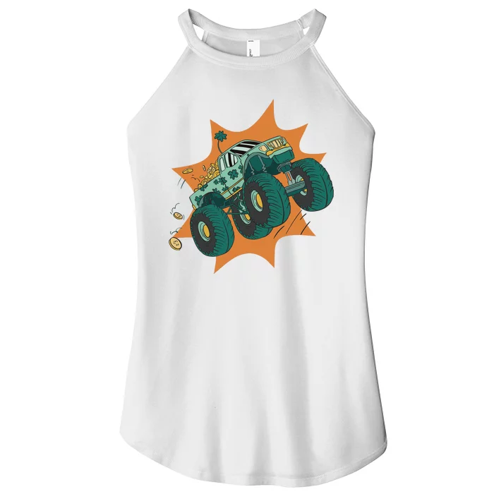 St Patrick's Day Monster Truck Women’s Perfect Tri Rocker Tank