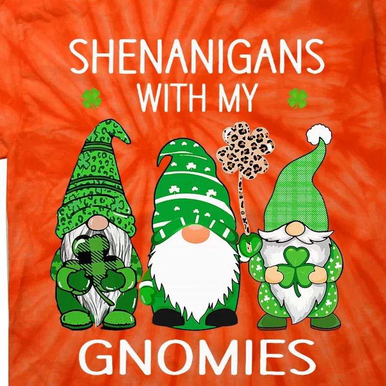 St Patricks day lucky Shamrock leopard gnomes Irish Tie-Dye T-Shirt