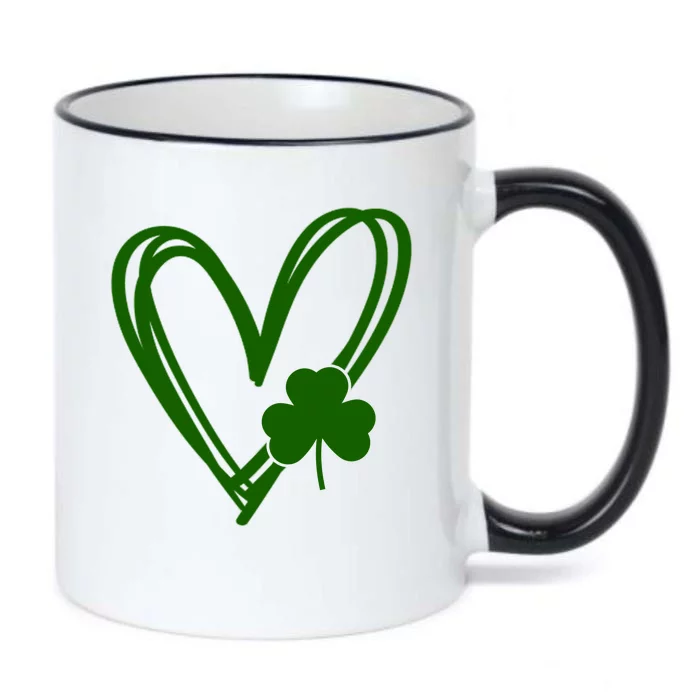 St Patrick's Day Clover Heart Black Color Changing Mug