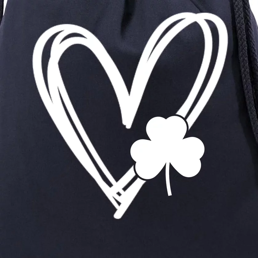 St Patrick's Day Clover Heart Drawstring Bag