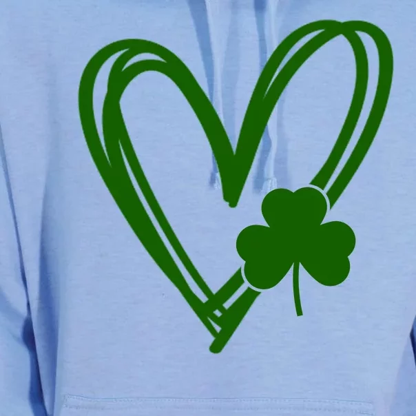 St Patrick's Day Clover Heart Unisex Surf Hoodie