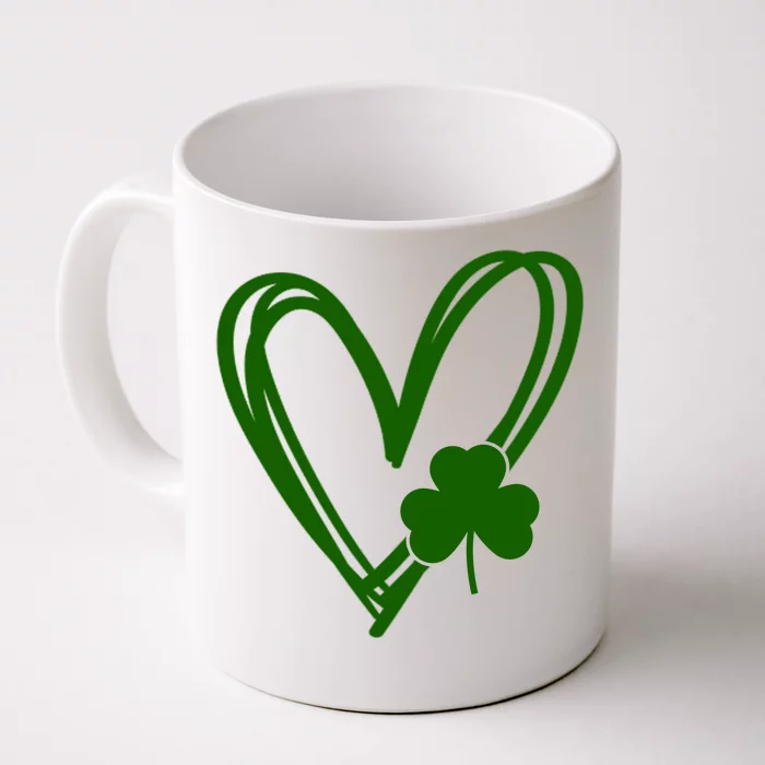 St Patrick's Day Clover Heart Front & Back Coffee Mug