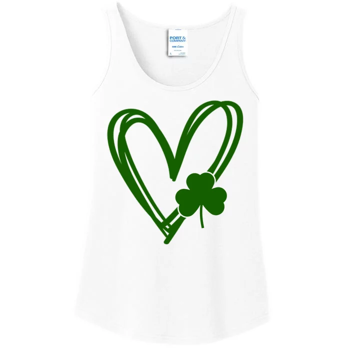 St Patrick's Day Clover Heart Ladies Essential Tank