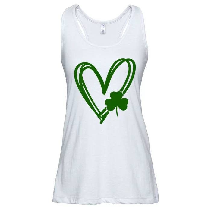 St Patrick's Day Clover Heart Ladies Essential Flowy Tank