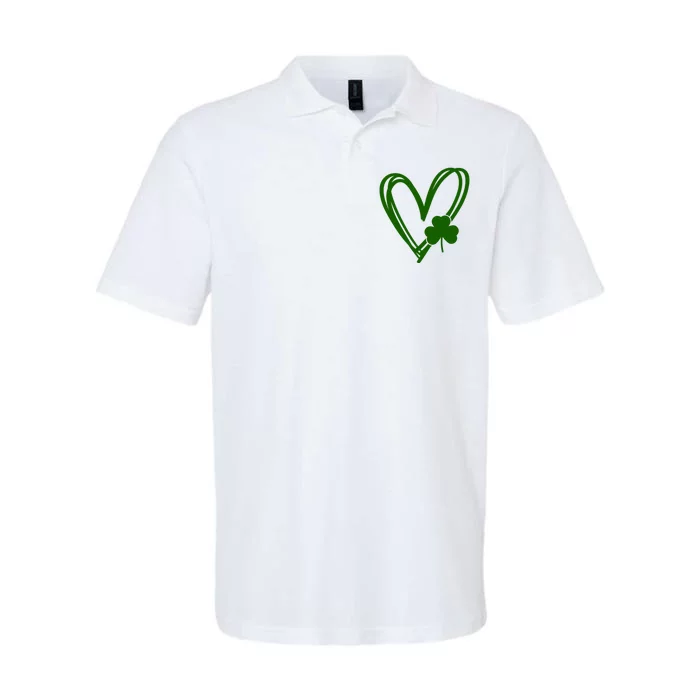 St Patrick's Day Clover Heart Softstyle Adult Sport Polo