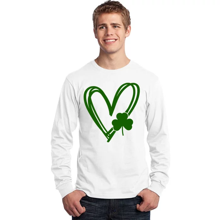 St Patrick's Day Clover Heart Tall Long Sleeve T-Shirt