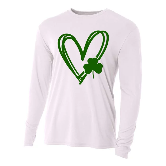 St Patrick's Day Clover Heart Cooling Performance Long Sleeve Crew