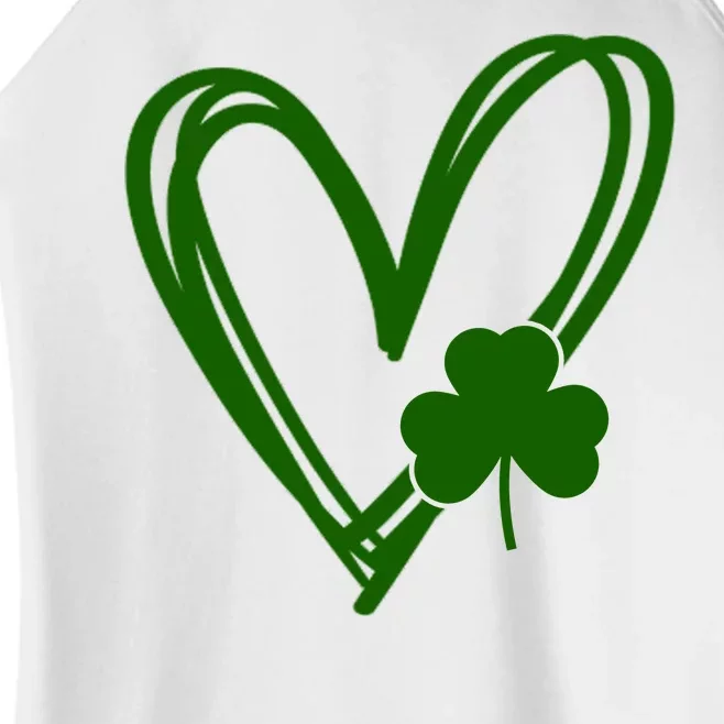 St Patrick's Day Clover Heart Women’s Perfect Tri Rocker Tank