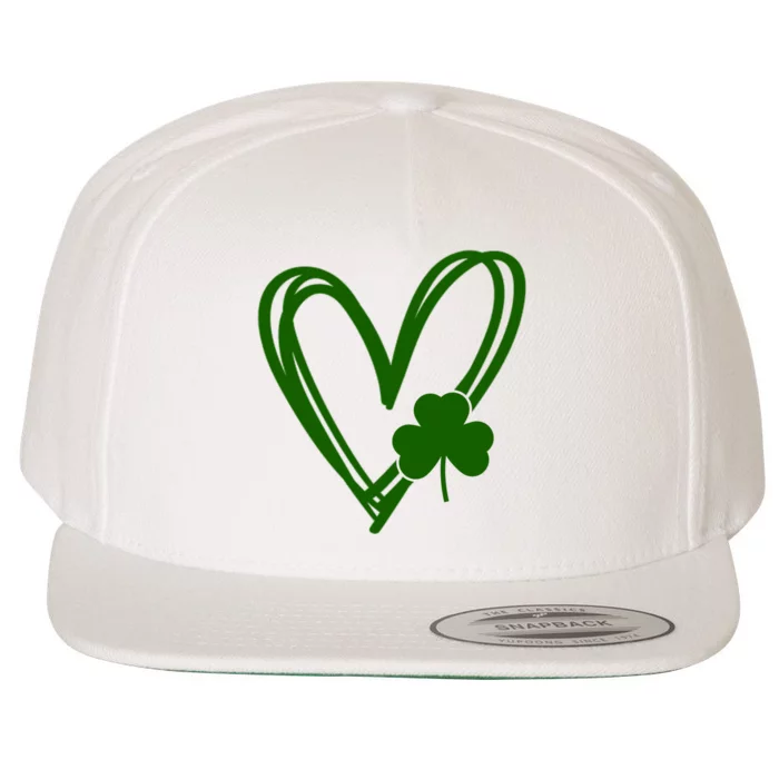 St Patrick's Day Clover Heart Wool Snapback Cap