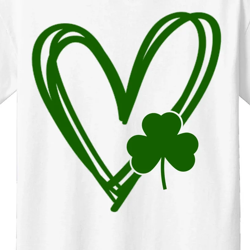 St Patrick's Day Clover Heart Kids T-Shirt