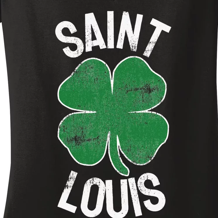 St Patrick's Day Shamrock Saint Louis Irish Paddy's Clover Women's V-Neck T-Shirt