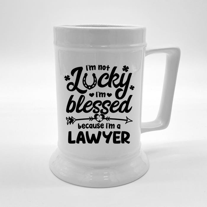 St Patricks Day Not Lucky I'm Blessed Lawyer Christian Cute Gift Front & Back Beer Stein