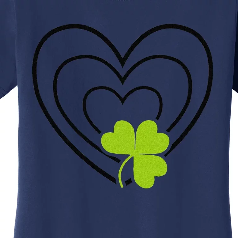 Saint Patrick's Day Green Heart Lucky Charm Paddy's Day Cute Women's T-Shirt