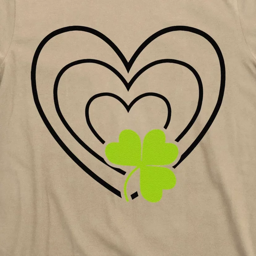 Saint Patrick's Day Green Heart Lucky Charm Paddy's Day Cute T-Shirt