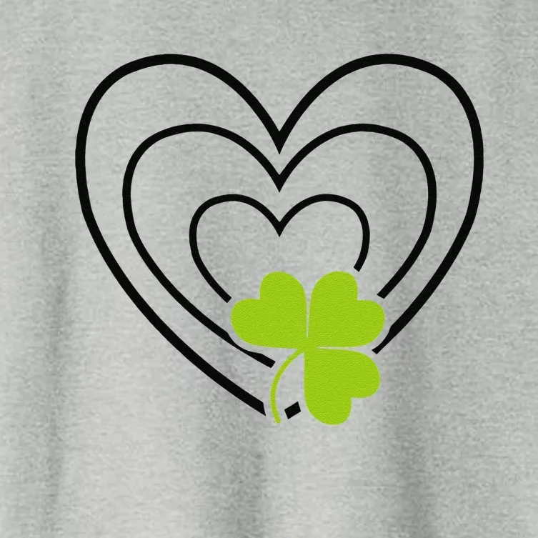 Saint Patrick's Day Green Heart Lucky Charm Paddy's Day Cute Women's Crop Top Tee