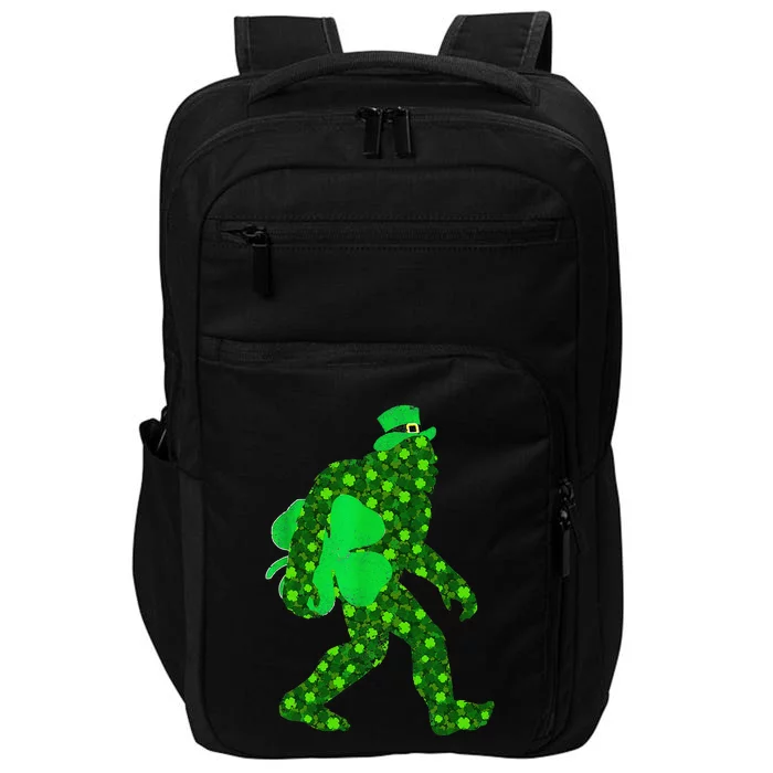 St Patricks Day Bigfoot Clover Leaf Irish Sasquatch Impact Tech Backpack