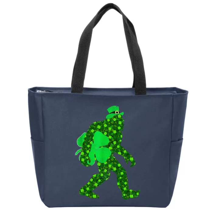 St Patricks Day Bigfoot Clover Leaf Irish Sasquatch Zip Tote Bag