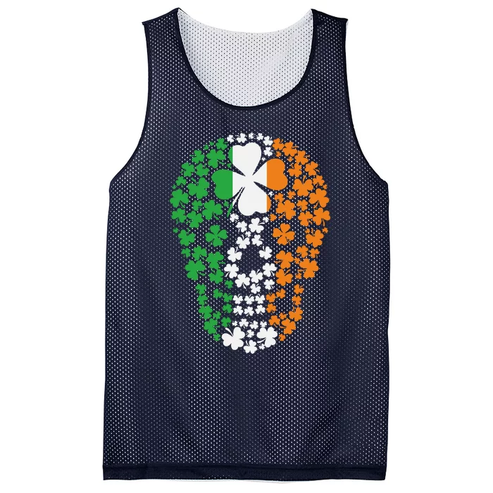 St Patricks Day Irish Ireland Skull Mesh Reversible Basketball Jersey Tank