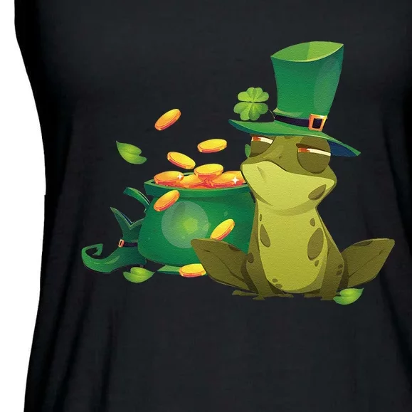 Saint Patrick's Day Frog St. Patrick's Day Frog Ladies Essential Flowy Tank