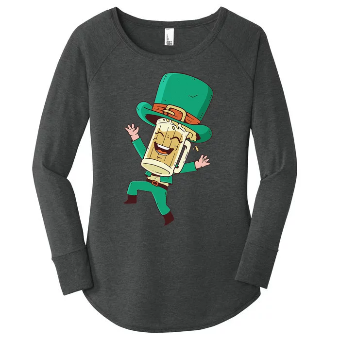 St Patrick's Day St Irish Beer Whiskey Shamrock Women's Perfect Tri Tunic Long Sleeve Shirt