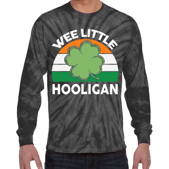 St Patricks Day Wee Little Hooligan Tie-Dye Long Sleeve Shirt