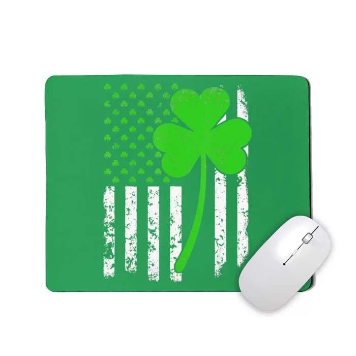 St. Patrick's Day Irish American Flag Shamrock Mousepad