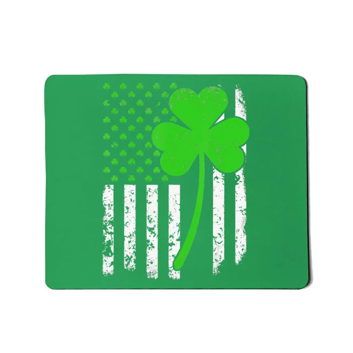 St. Patrick's Day Irish American Flag Shamrock Mousepad