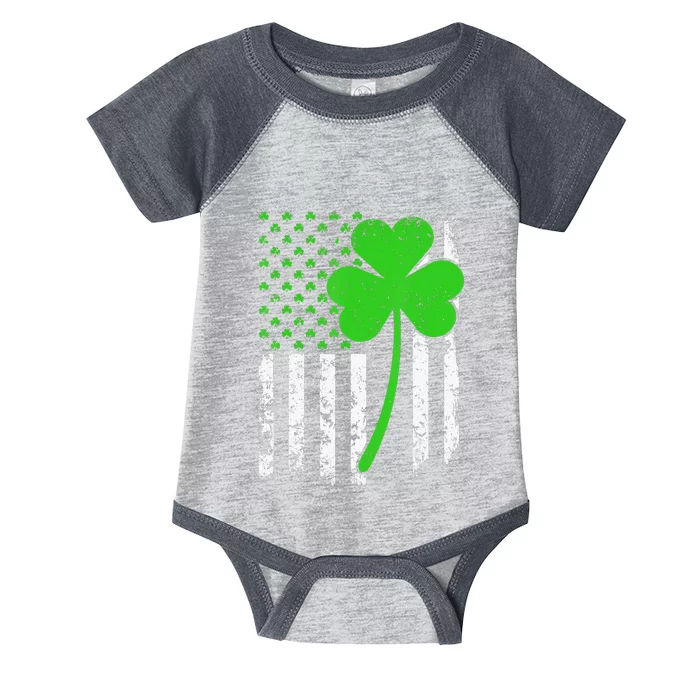 St. Patrick's Day Irish American Flag Shamrock Infant Baby Jersey Bodysuit