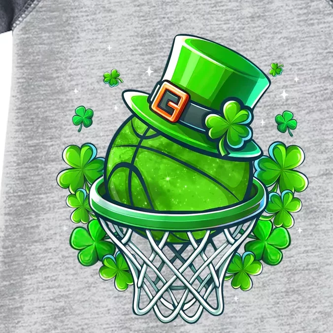 St Patricks Day Shamrock Basketball Irish Leprechaun Infant Baby Jersey Bodysuit