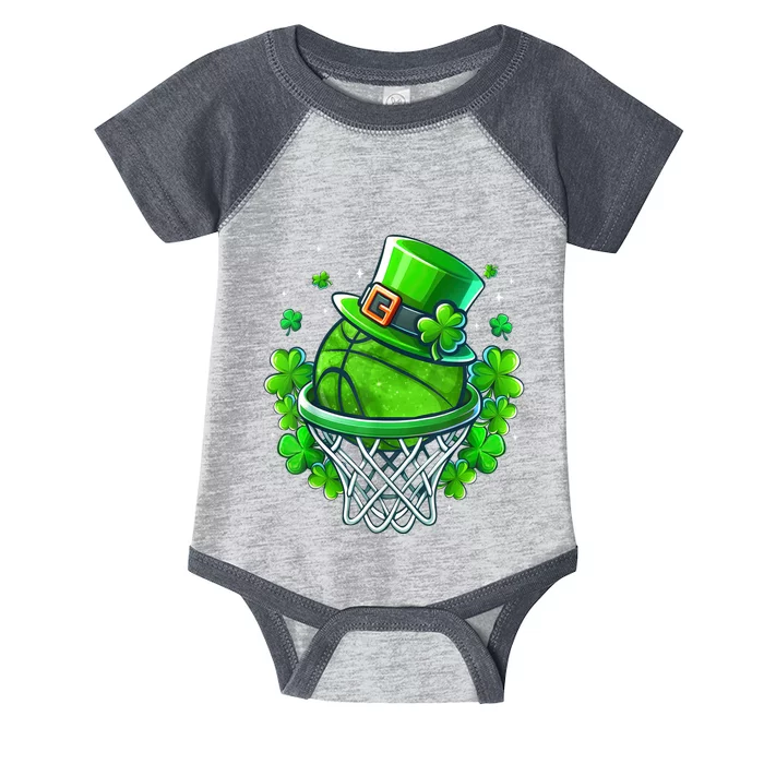 St Patricks Day Shamrock Basketball Irish Leprechaun Infant Baby Jersey Bodysuit