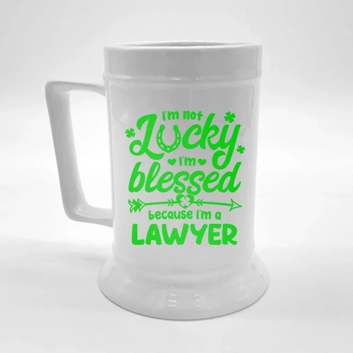 St Patricks Day Not Lucky I'm Blessed Lawyer Christian Gift Front & Back Beer Stein