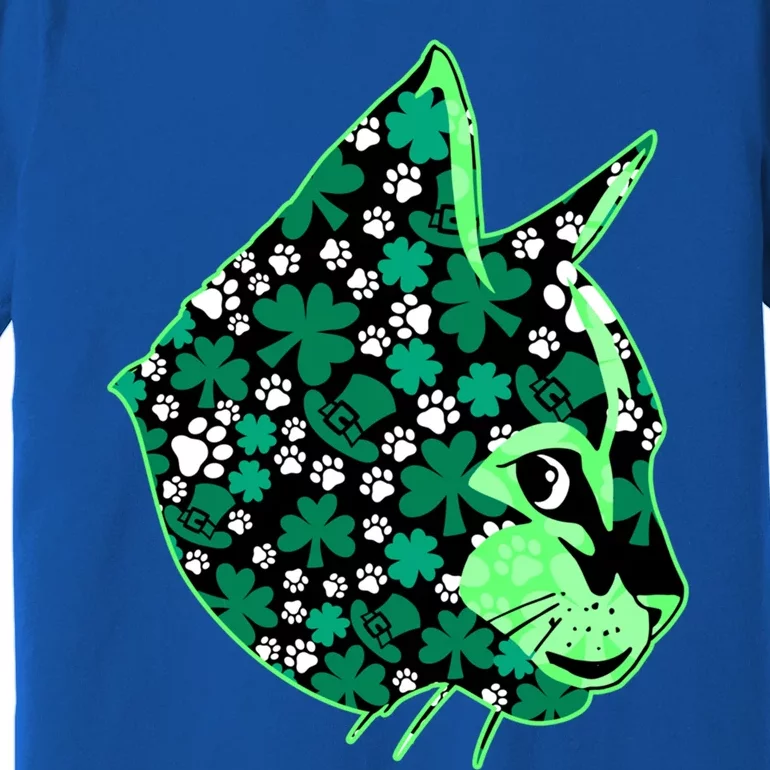 St Patricks Day Clover Irish Cat Lover Shamrock Cat Cute Gift Premium T-Shirt