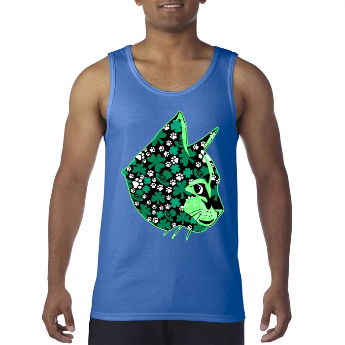 St Patricks Day Clover Irish Cat Lover Shamrock Cat Cute Gift Tank Top