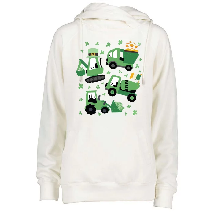 St Patrick's Day Construction Womens Funnel Neck Pullover Hood