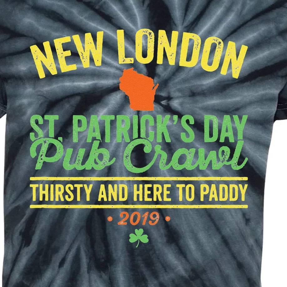 St Patrick's Day New London Pub Crawl Parade Kids Tie-Dye T-Shirt