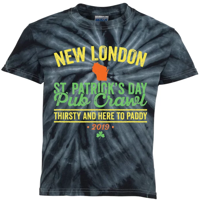 St Patrick's Day New London Pub Crawl Parade Kids Tie-Dye T-Shirt