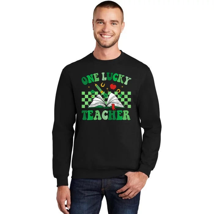 St Patricks Day Teacher Shirt One Lucky Teacher Shamrock Tall Sweatshirt