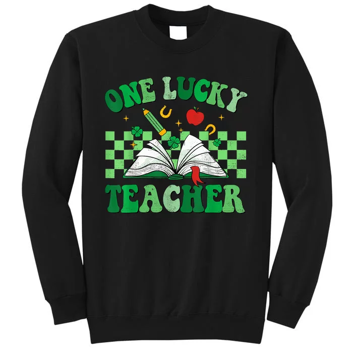 St Patricks Day Teacher Shirt One Lucky Teacher Shamrock Tall Sweatshirt