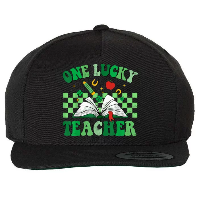 St Patricks Day Teacher Shirt One Lucky Teacher Shamrock Wool Snapback Cap