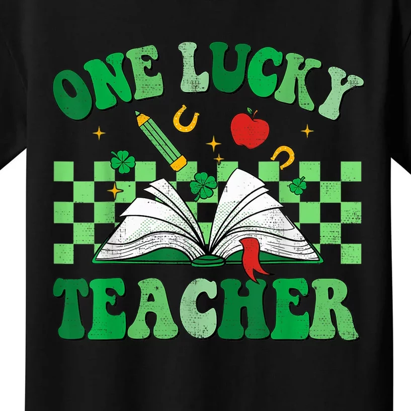 St Patricks Day Teacher Shirt One Lucky Teacher Shamrock Kids T-Shirt