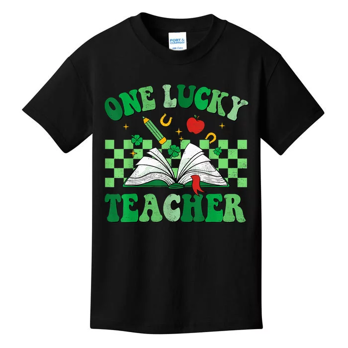 St Patricks Day Teacher Shirt One Lucky Teacher Shamrock Kids T-Shirt