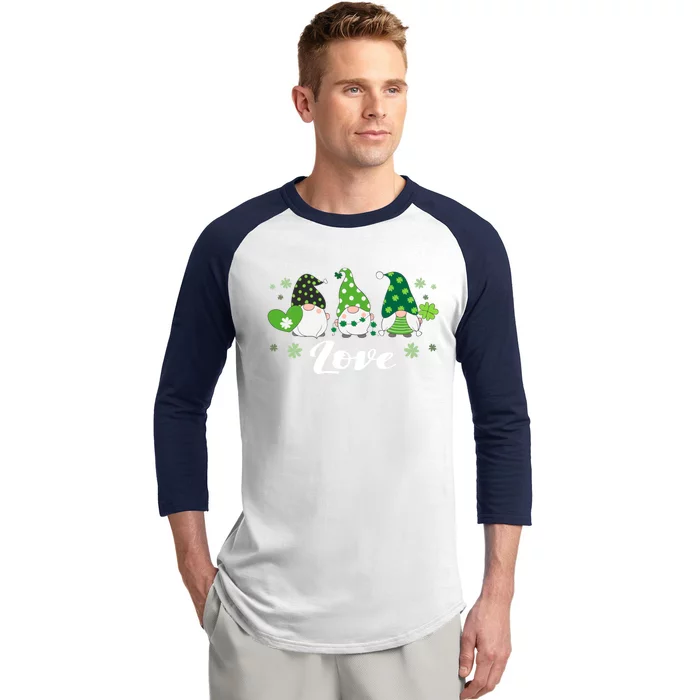 St Patricks Day Green Gnomes Love Irish Cool Gift Baseball Sleeve Shirt